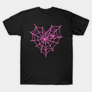Pink Spidey web, girl spider web, adorable spider, love T-Shirt
